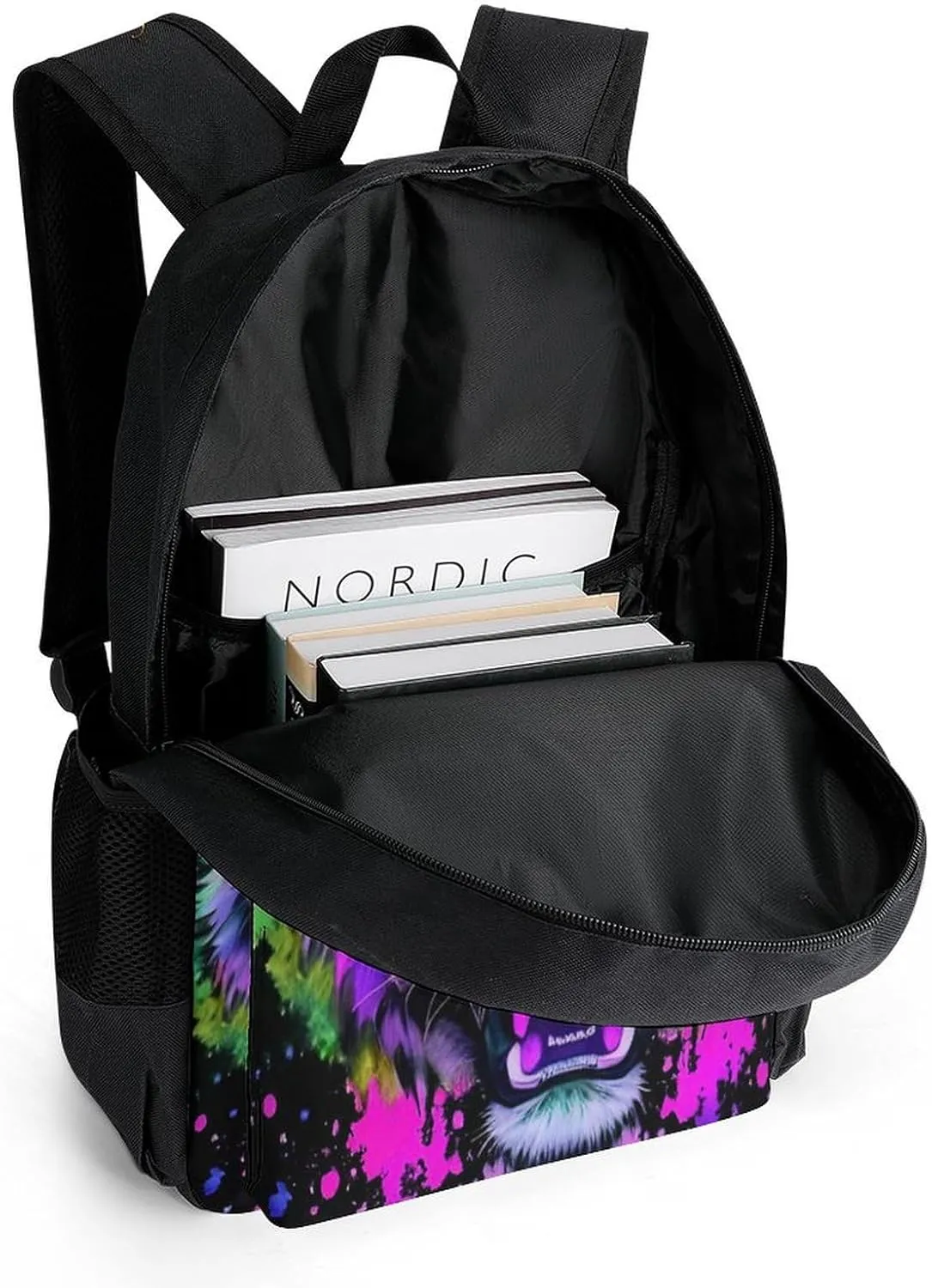 Rucksacks Multipurpose Anti-Theft Big Capacity Bookbag - Colorful Abstract King Of The Tiger Watercolor Art Travel Hiking & Camping Rucksack With Padded Straps