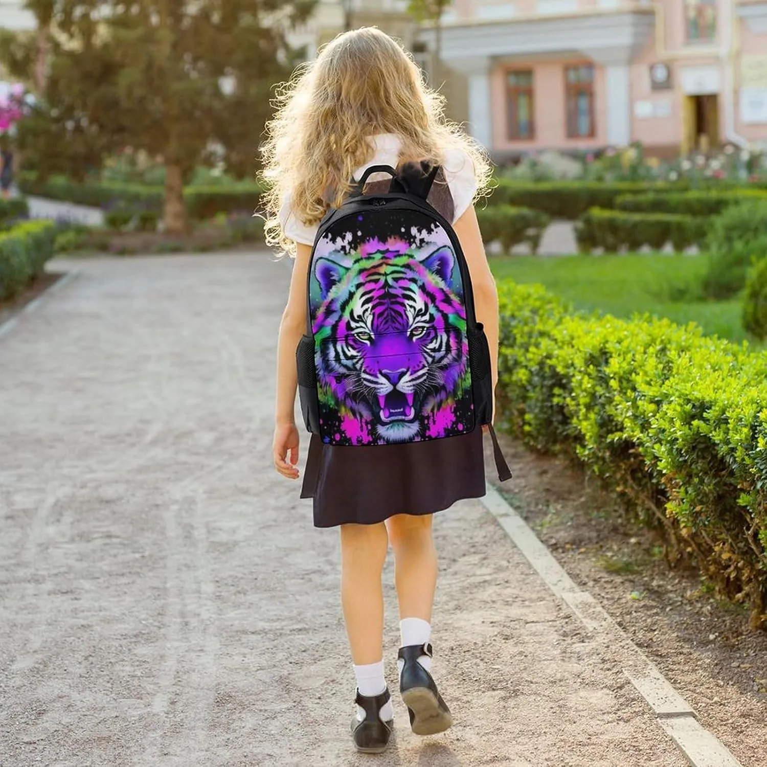 Rucksacks Multipurpose Anti-Theft Big Capacity Bookbag - Colorful Abstract King Of The Tiger Watercolor Art Travel Hiking & Camping Rucksack With Padded Straps