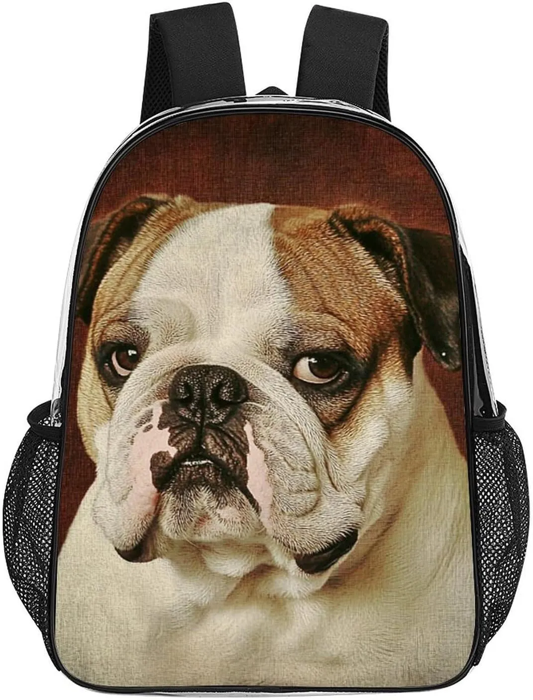 Rucksacks Multipurpose Anti-Theft Big Capacity Bookbag - Funny English Bulldog Travel Hiking & Camping Rucksack Transparent Bag