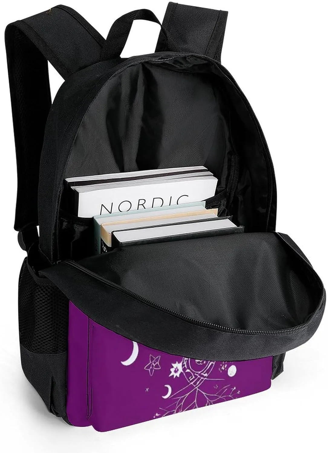 Rucksacks Multipurpose Anti-Theft Big Capacity Bookbag - Moon Phase Space Tree Art Travel Hiking & Camping Rucksack With Padded Straps