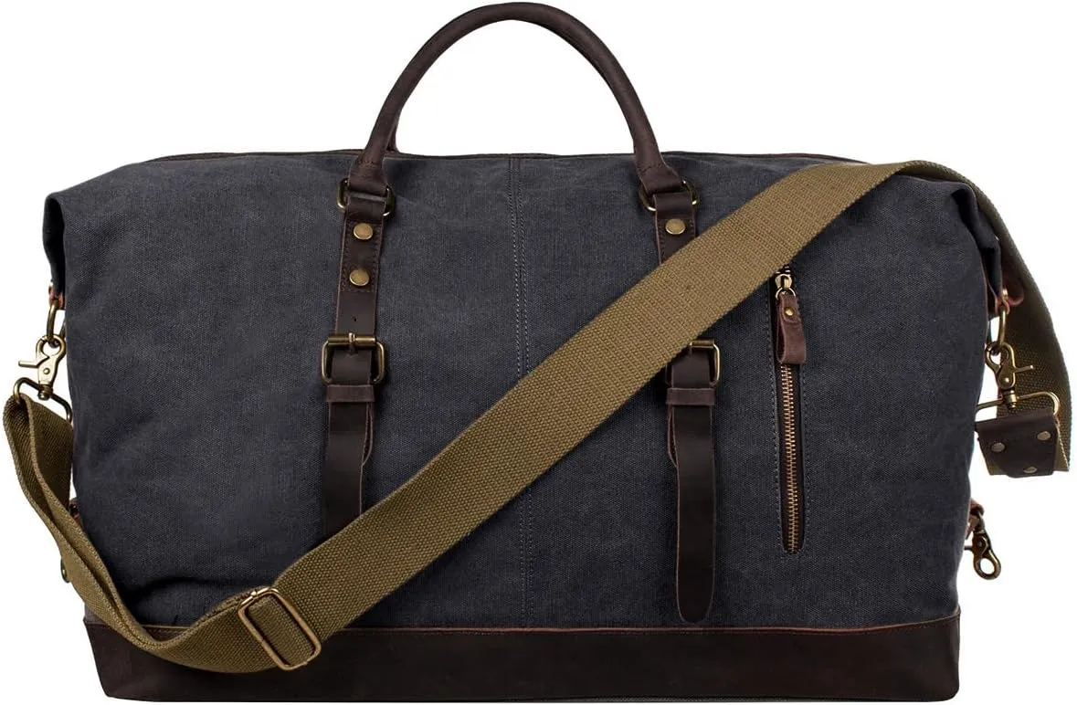 S-ZONE Duffle Bag for Travel Canvas Duffel Bag Carry on Weekender Bag for Men