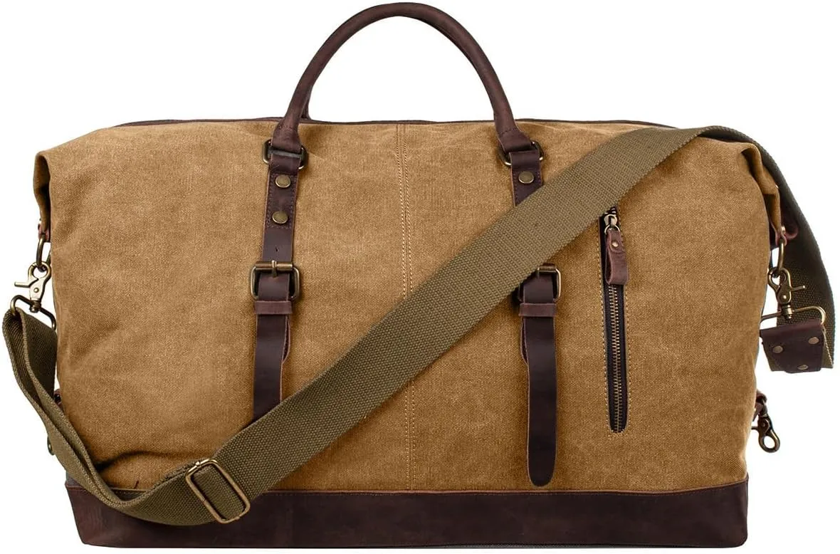S-ZONE Duffle Bag for Travel Canvas Duffel Bag Carry on Weekender Bag for Men