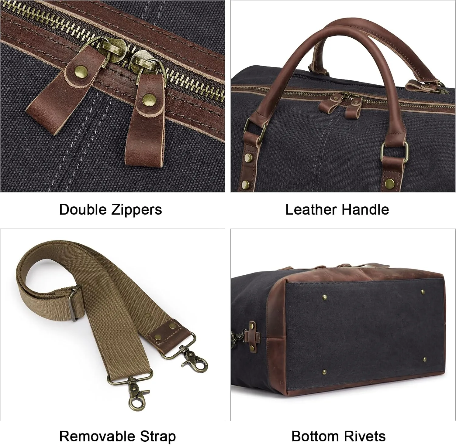 S-ZONE Duffle Bag for Travel Canvas Duffel Bag Carry on Weekender Bag for Men