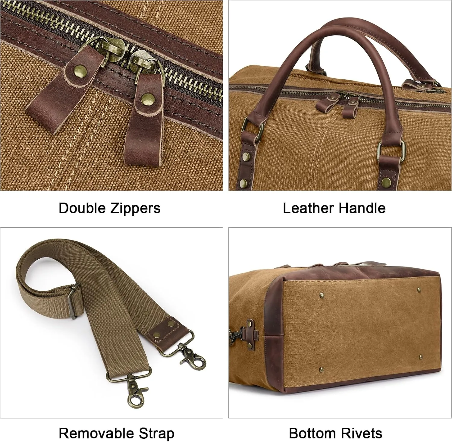 S-ZONE Duffle Bag for Travel Canvas Duffel Bag Carry on Weekender Bag for Men
