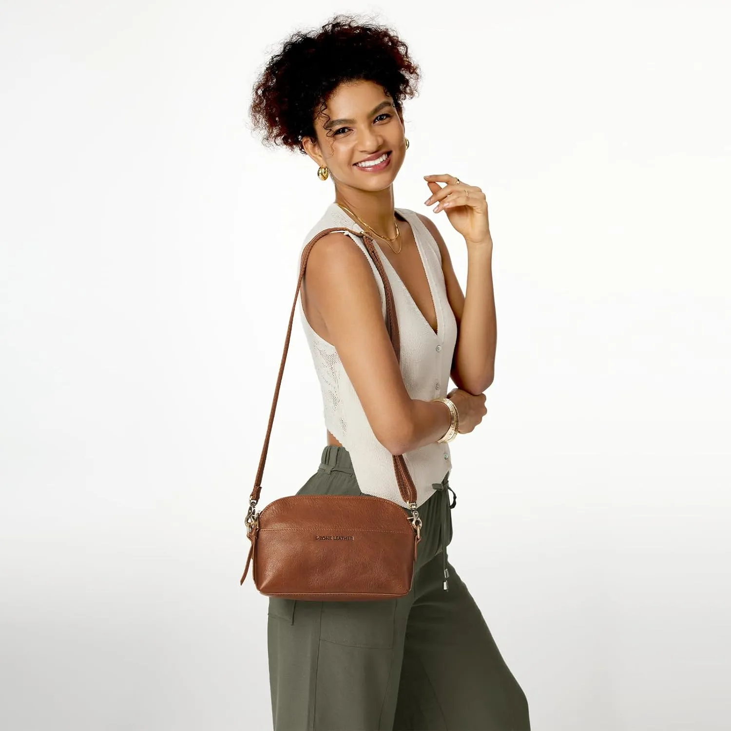 S-ZONE Leather Crossbody Bags for Women Cross Body Purse Vintage Designer Shoulder Bag Small