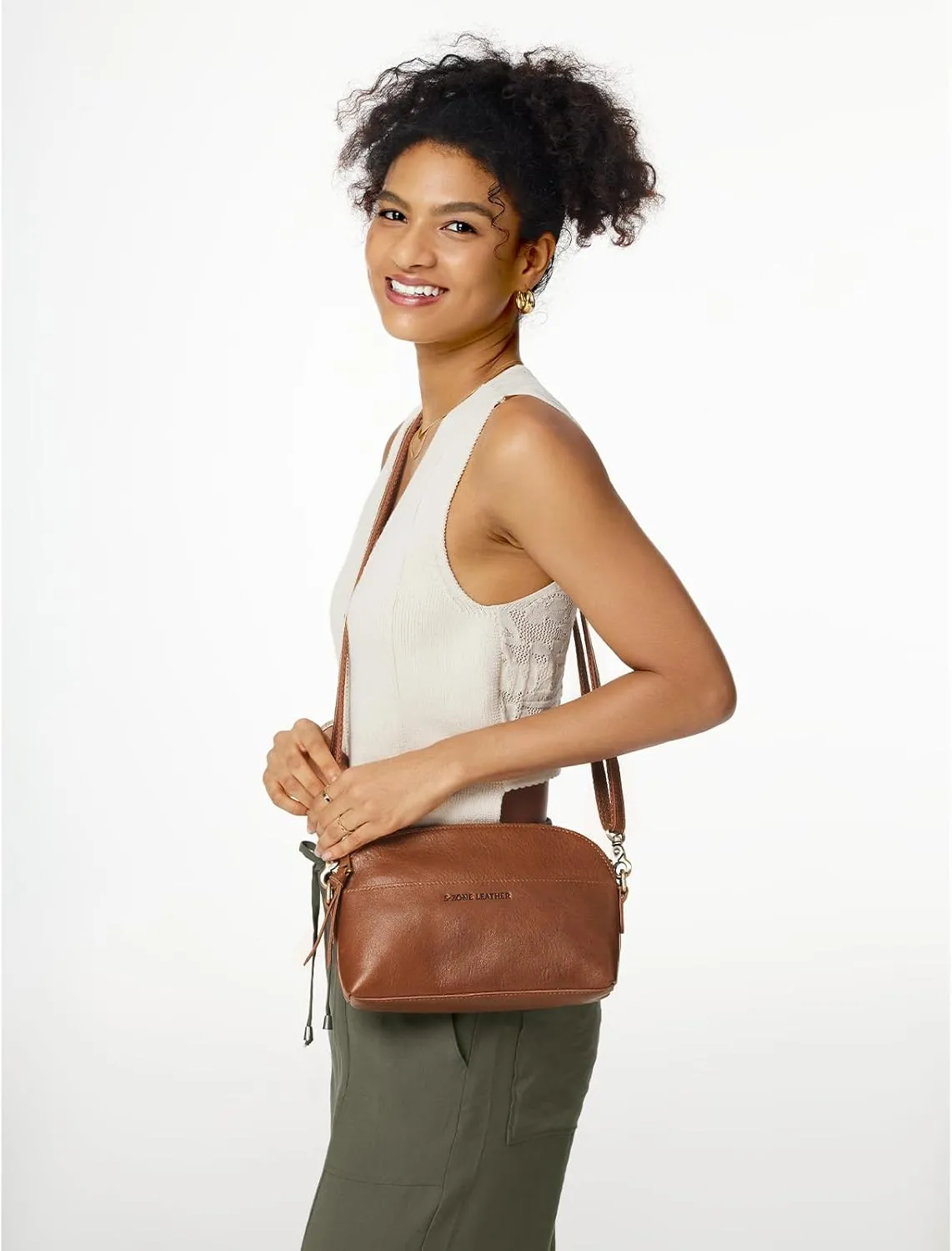 S-ZONE Leather Crossbody Bags for Women Cross Body Purse Vintage Designer Shoulder Bag Small