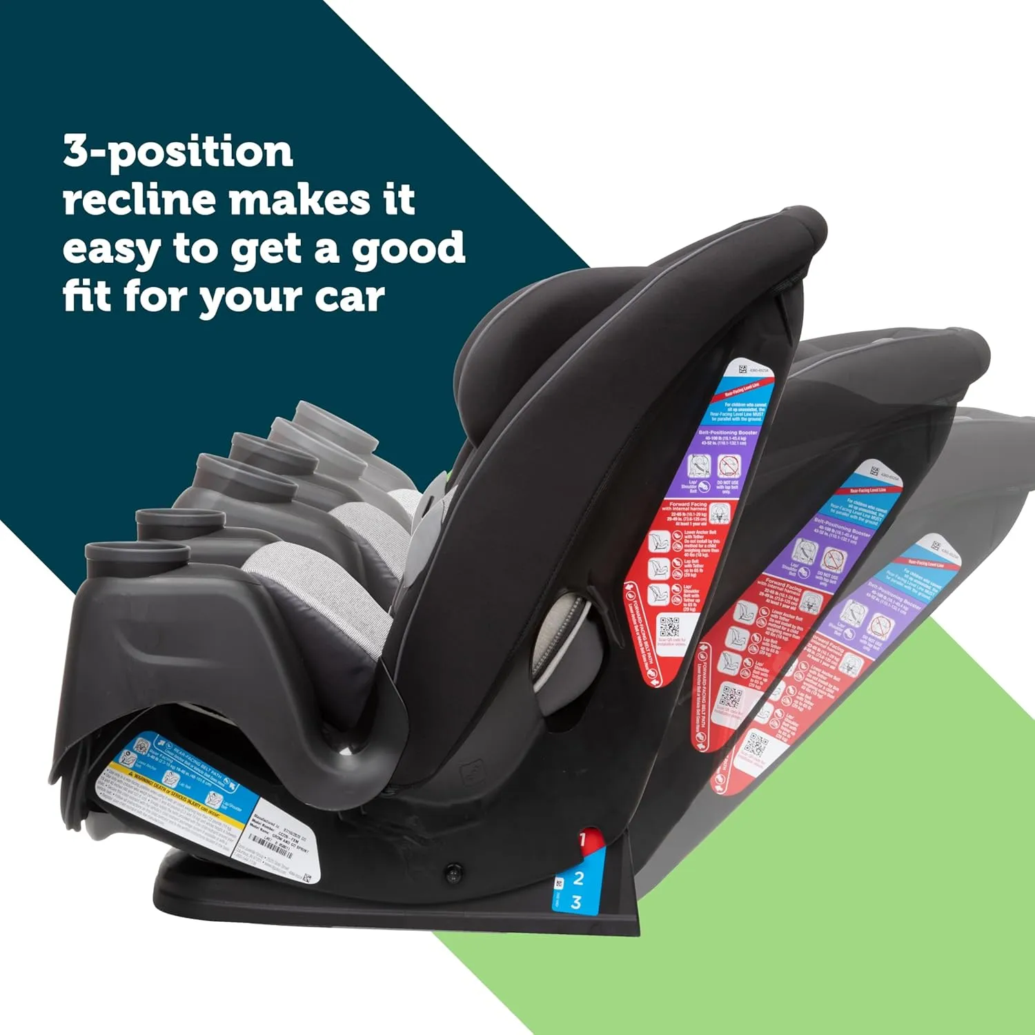 Safety 1st Crosstown DLX All-in-One Convertible Car Seat, Black