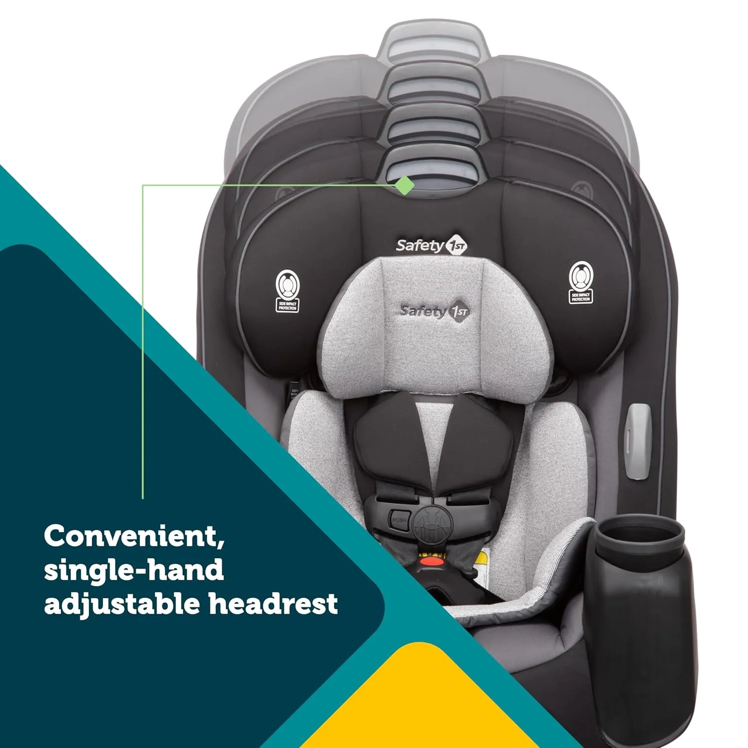 Safety 1st Crosstown DLX All-in-One Convertible Car Seat, Black