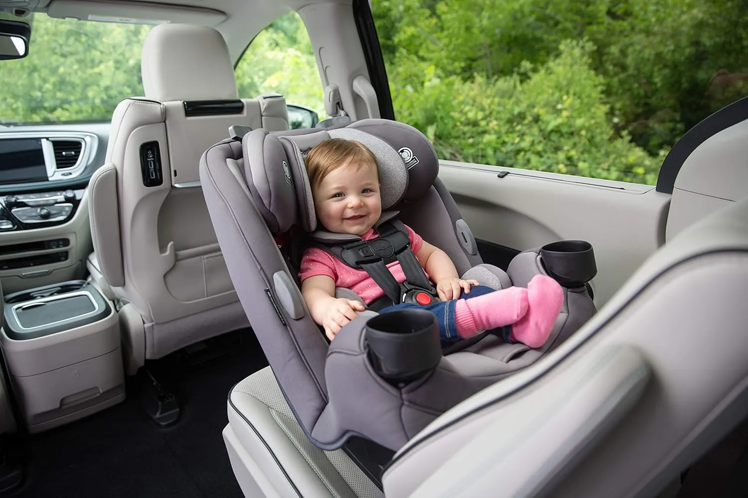 Safety 1st Grow and Go All-in-One Slim Convertible Car Seat, Rear Facing, 5-40 lbs, Forward Facing (30–65 lbs), High Back Booster Seat 40-100 pounds, Aqua Pop