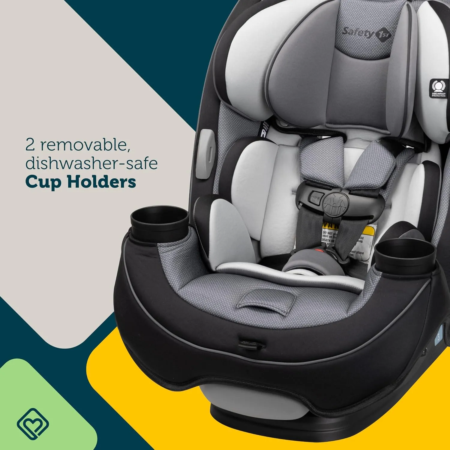 Safety 1st Grow and Go All-in-One Slim Convertible Car Seat, Rear Facing, 5-40 lbs, Forward Facing (30–65 lbs), High Back Booster Seat 40-100 pounds, High Street