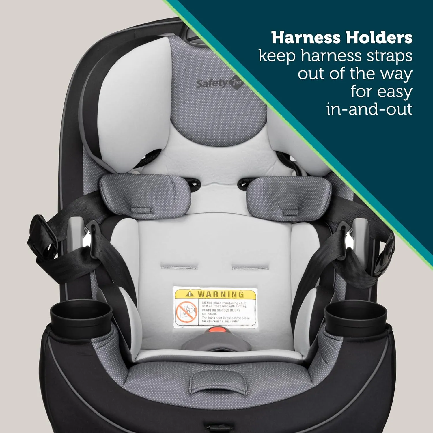 Safety 1st Grow and Go All-in-One Slim Convertible Car Seat, Rear Facing, 5-40 lbs, Forward Facing (30–65 lbs), High Back Booster Seat 40-100 pounds, High Street
