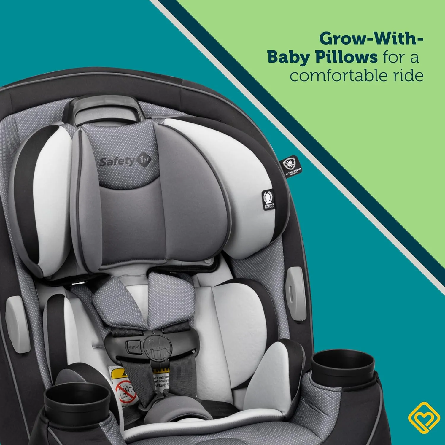 Safety 1st Grow and Go All-in-One Slim Convertible Car Seat, Rear Facing, 5-40 lbs, Forward Facing (30–65 lbs), High Back Booster Seat 40-100 pounds, High Street