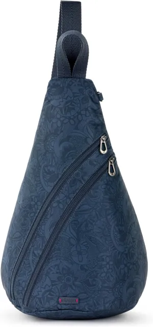 Sakroots On The Go Large Sling Backpack in Eco-Twill, Convertible Crossbody Bag, Indigo Spirit Desert