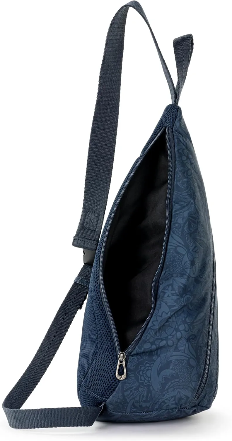 Sakroots On The Go Large Sling Backpack in Eco-Twill, Convertible Crossbody Bag, Indigo Spirit Desert