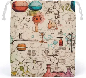 Science Chemical Knowledge Drawstring Storage Bag Canvas Stuff Sack Christmas Gift Pouch Laundry Bags Reusable Cloth Shoe Bags 20 * 25cm
