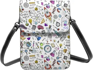 scientific formulas math astronomy white Crossbody Cell Phone Purse for Women Girls Leather Mini Cross Body Bags Small Shoulder Bags