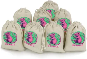 Scientific Mutant Mice Drawstring Bags Reusable 8 Pcs Jewelry Wedding Party Favor Bag Pouch