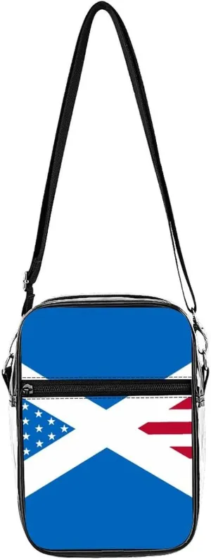 Scotland U.S. Flag Mix Clear Stadium Crossbody Bags Adjustable Strap Shoulder Purse for Women and Men