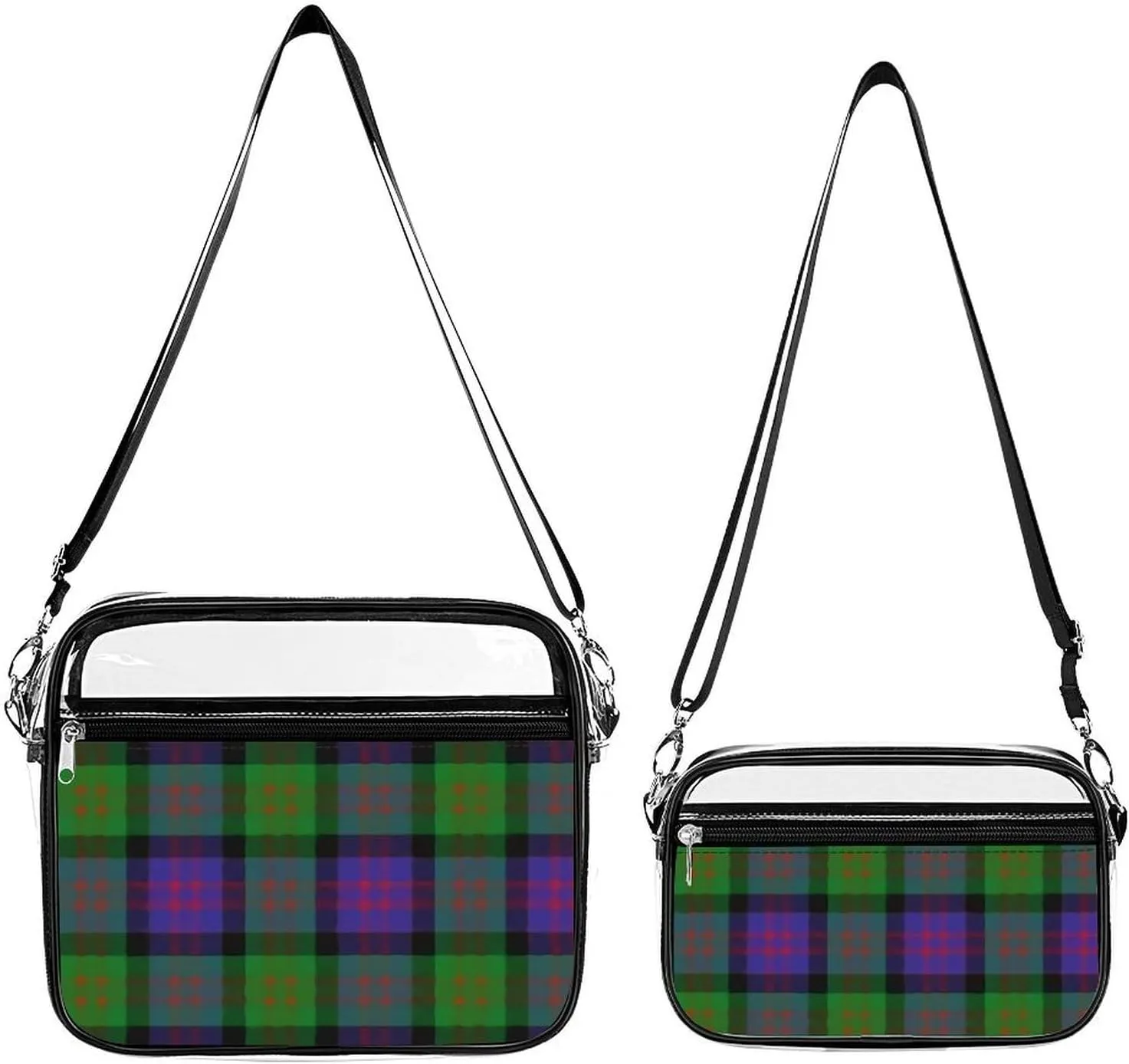 Scottish Clan MacDonald Donald Tartan Plaid Transparent Cross Bag Two-piece Set
