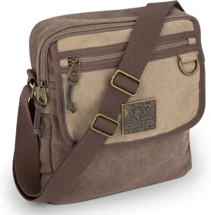 SCRUFFY DOG Crossbody Messenger Bag for Men and Women - Canvas Shoulder Bags with Adjustable Strap - Small - 11 inch