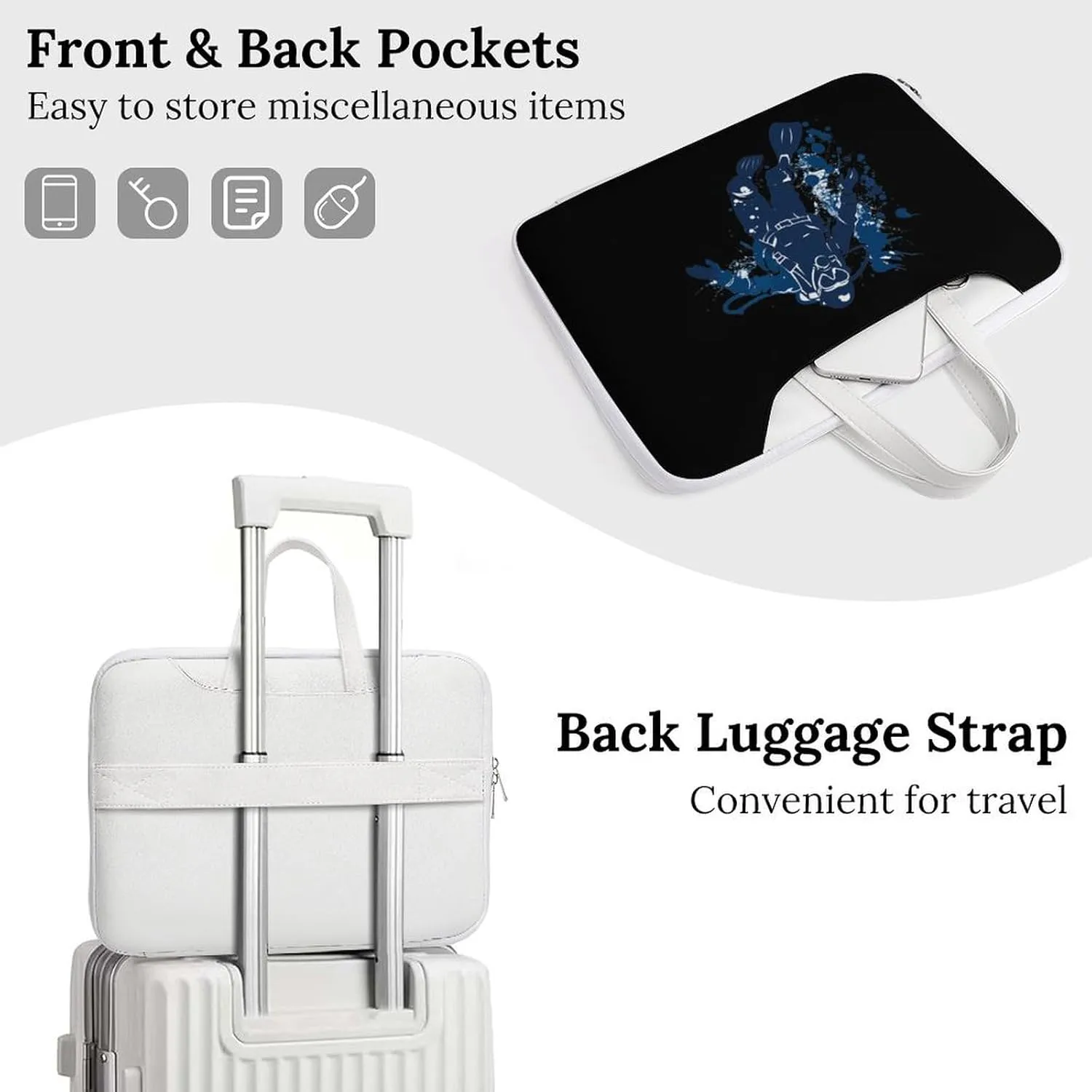 Scuba Diving Under Water Diver Laptop Tote Bag Waterproof Computer Carrying Case Business Office Briefcase