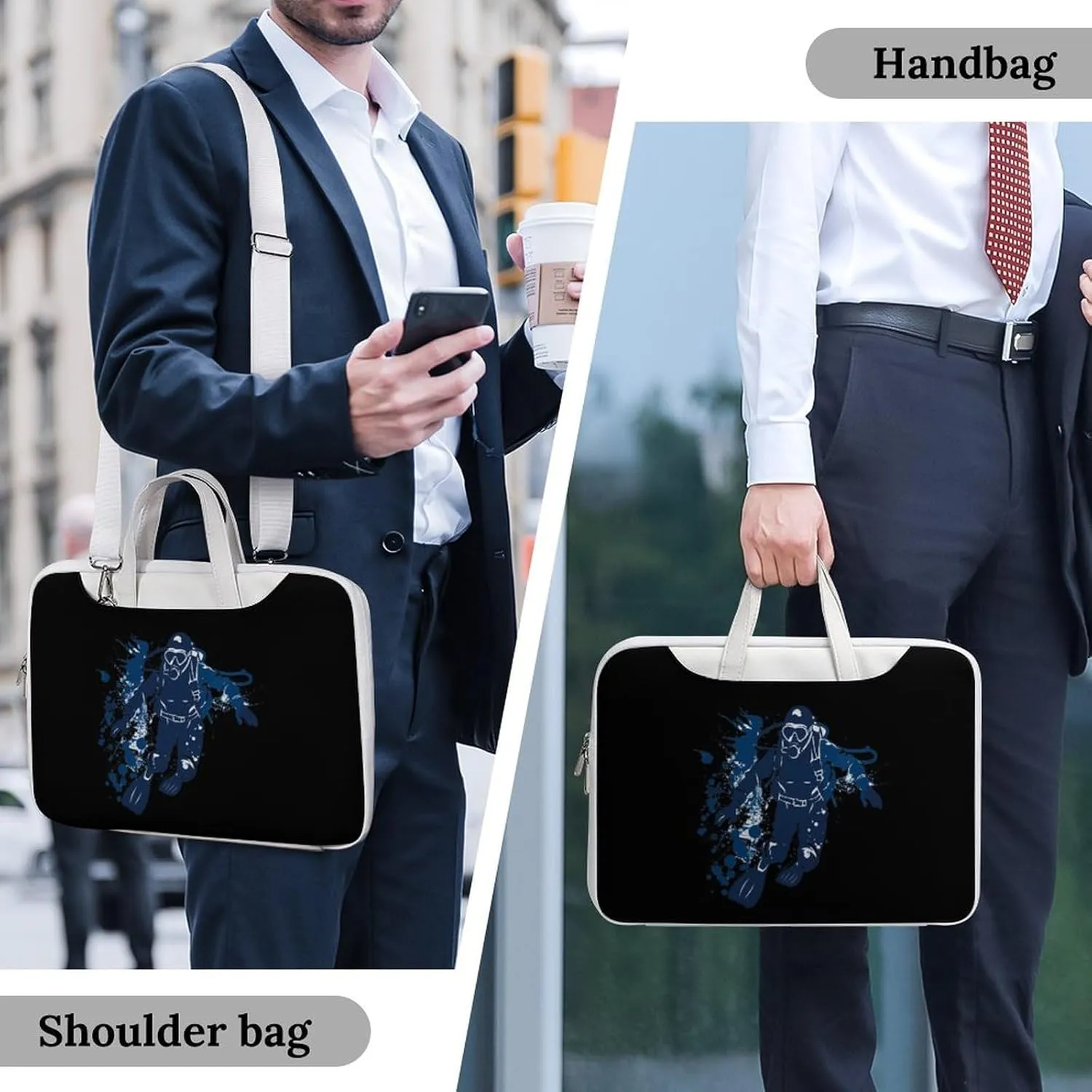 Scuba Diving Under Water Diver Laptop Tote Bag Waterproof Computer Carrying Case Business Office Briefcase