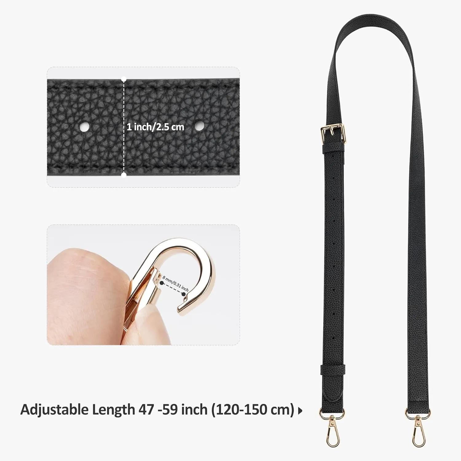 SEAVILIA Genuine Leather Purse Strap Replacement Crossbody Adjustable Long Thin Handmade Shoulder Handbags Strap