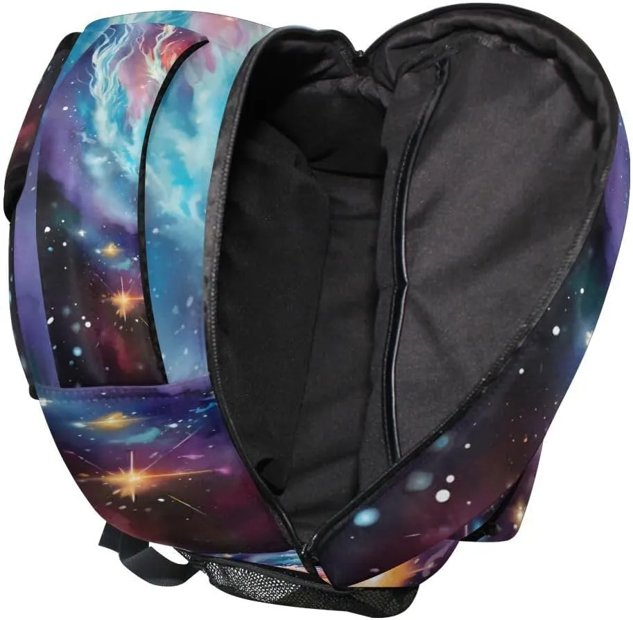 senya Horse Backpack Rainbow Nebula Horse School Bag Travel Daypack Rucksack for Students Boys Girls, Laptop Backpack