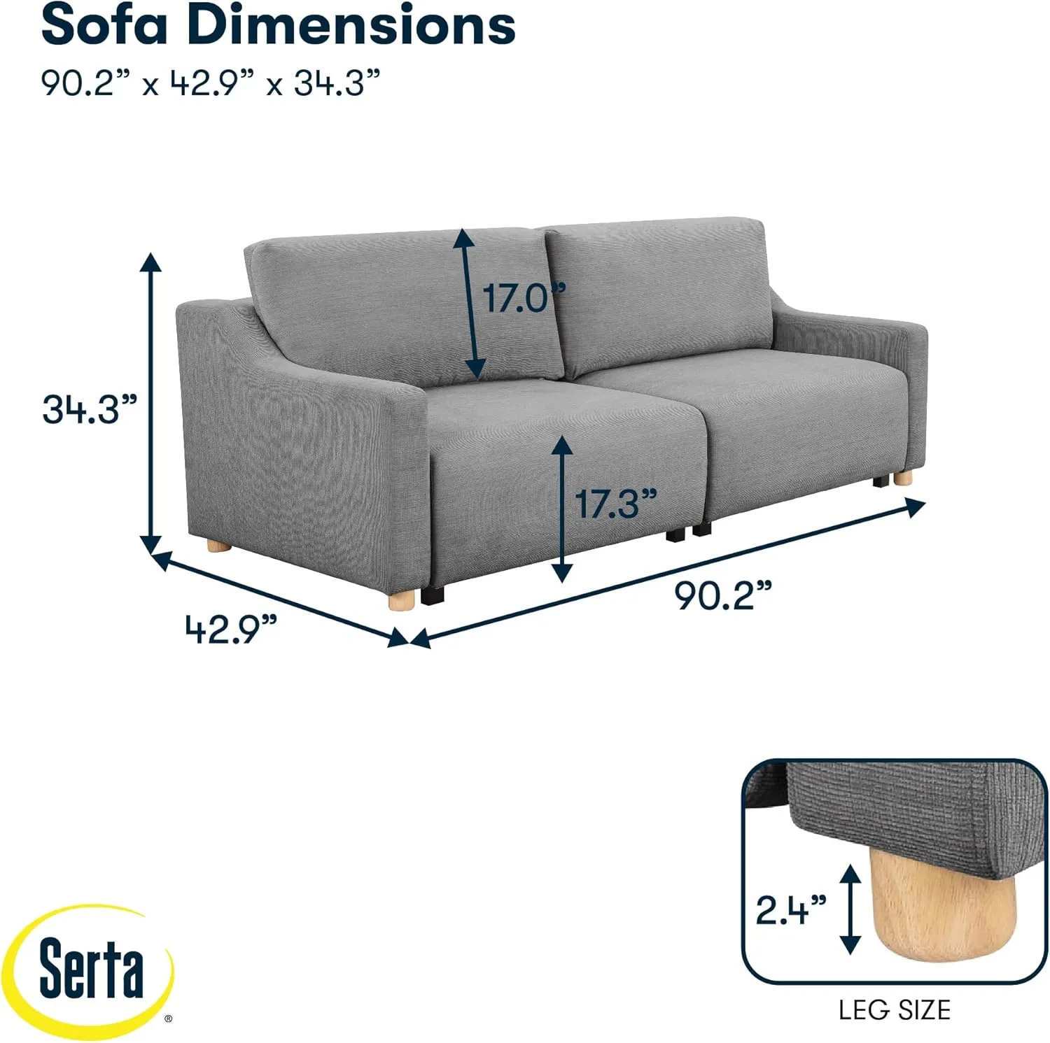 Serta Glendale Convertible Sofa