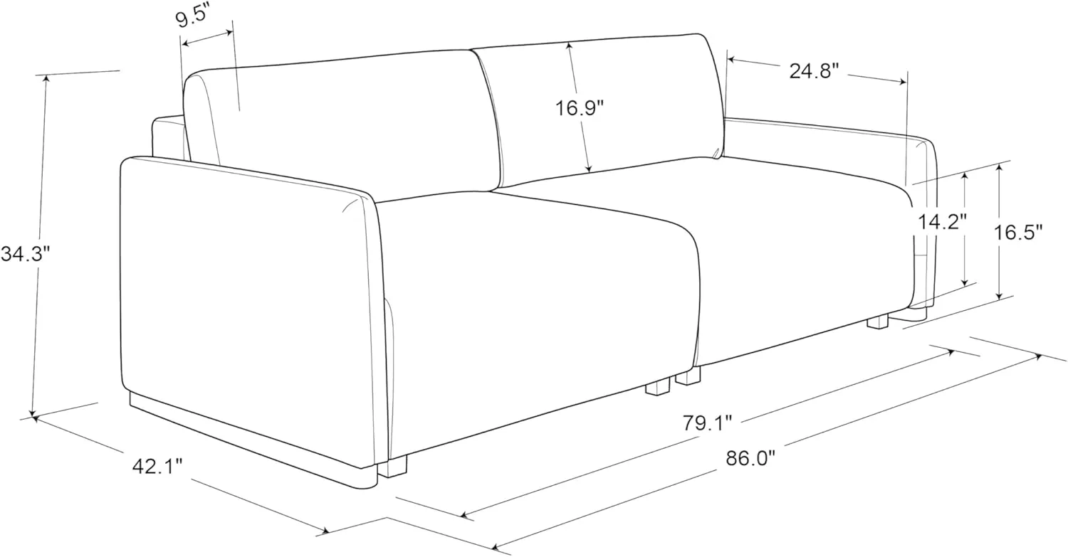 Serta Vail Convertible Sofa, Ivory