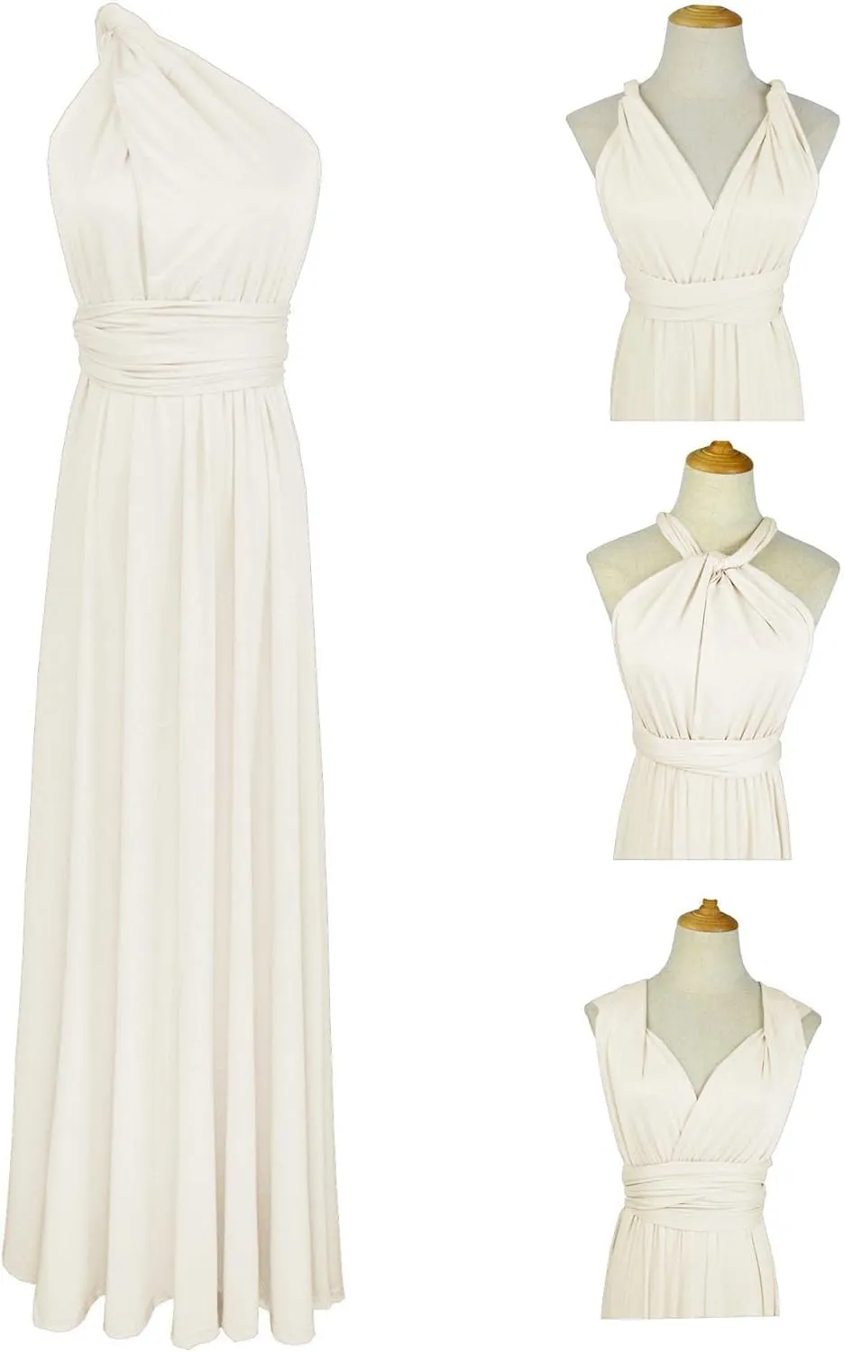 Sexyshine Women's Backless Gown Dress Convertible Multi-Way Wrap Halter Cocktail Dress Bandage Bridesmaid Long Dresses
