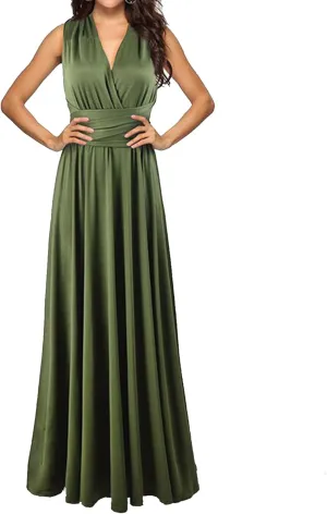 Sexyshine Women's Backless Gown Dress Convertible Multi-Way Wrap Halter Cocktail Dress Bandage Bridesmaid Long Dresses