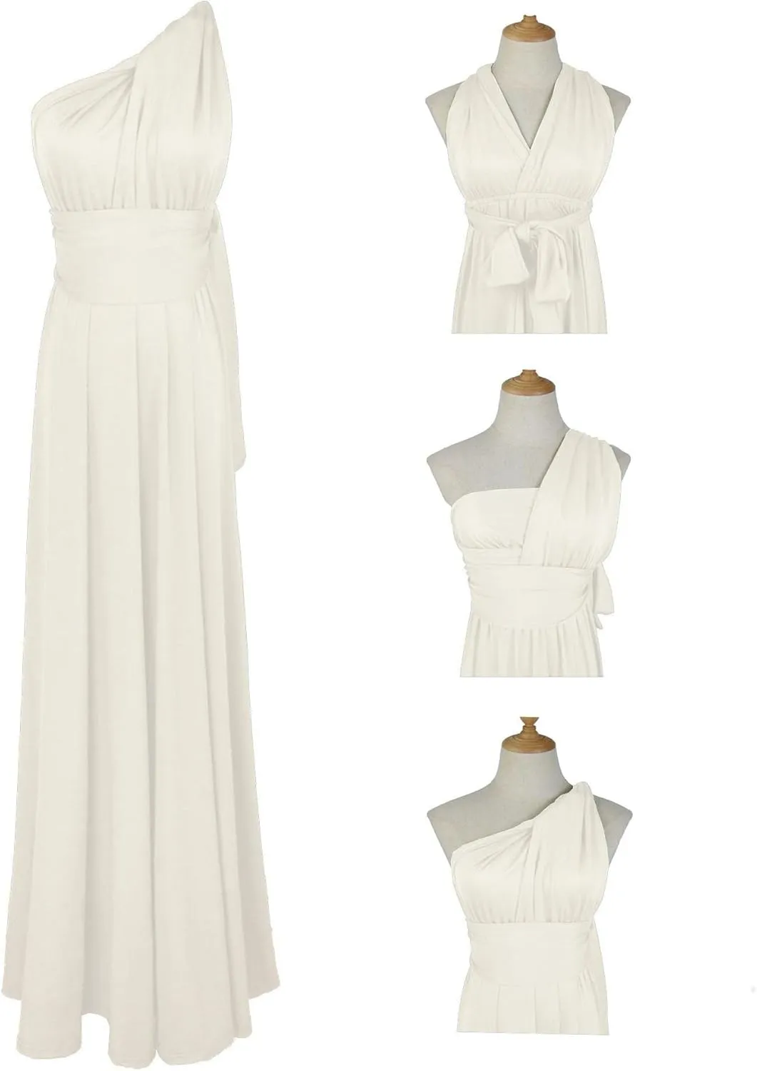 Sexyshine Women's Backless Gown Dress Convertible Multi-Way Wrap Halter Cocktail Dress Bandage Bridesmaid Long Dresses