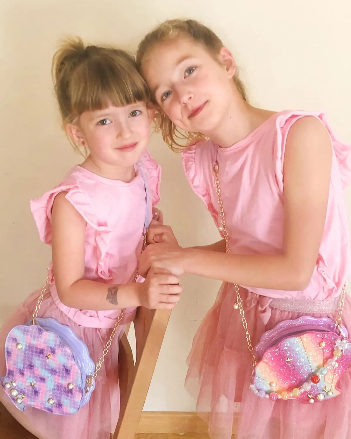 Shells Little Girl Crossbody Purse for Toddler,Shoulder Handbag,Pearl Princess Clutch Bag,Gifts for Birthday Xmas.
