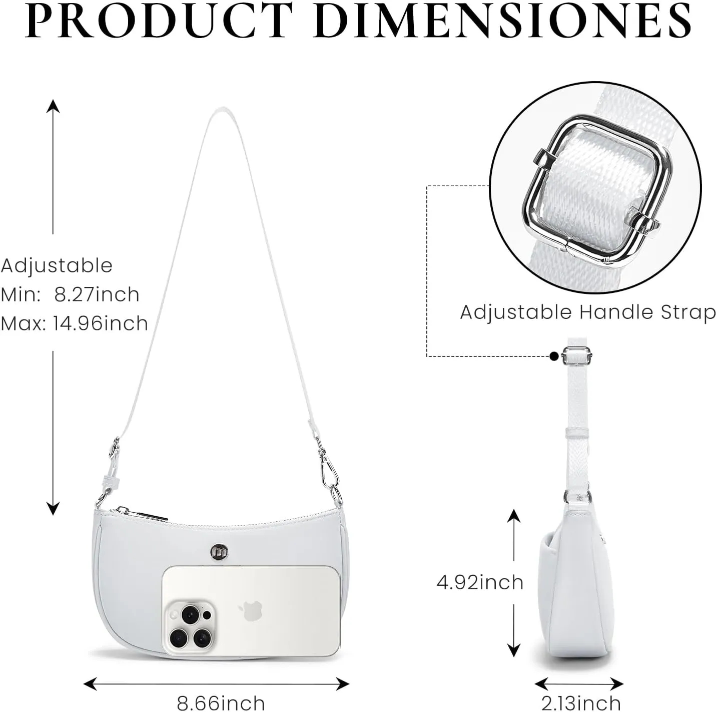 Shoulder Bag for Women Handbags with Adjustable Strap Underarm Purse Mini Clutch Purses Trendy Crescent Bags