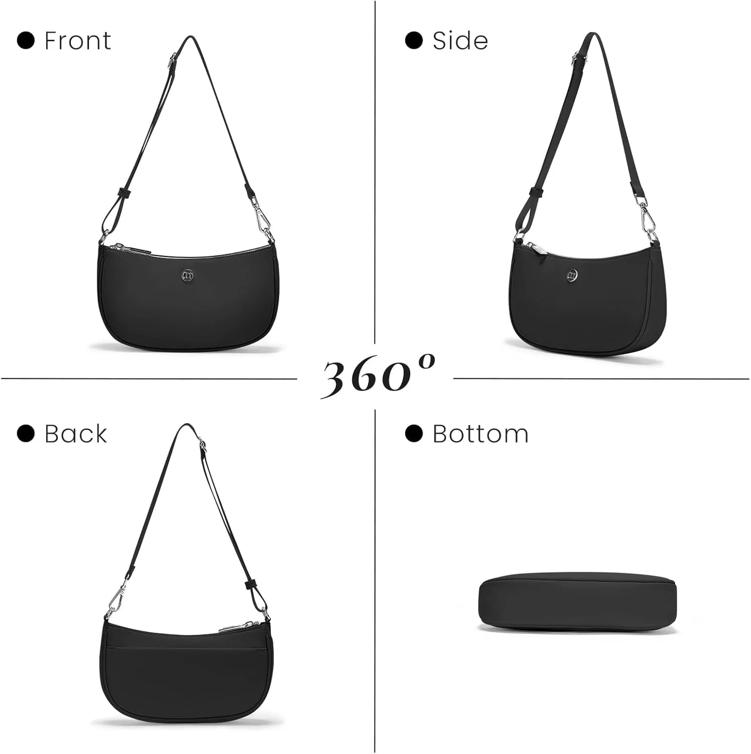 Shoulder Bag for Women Handbags with Adjustable Strap Underarm Purse Mini Clutch Purses Trendy Crescent Bags