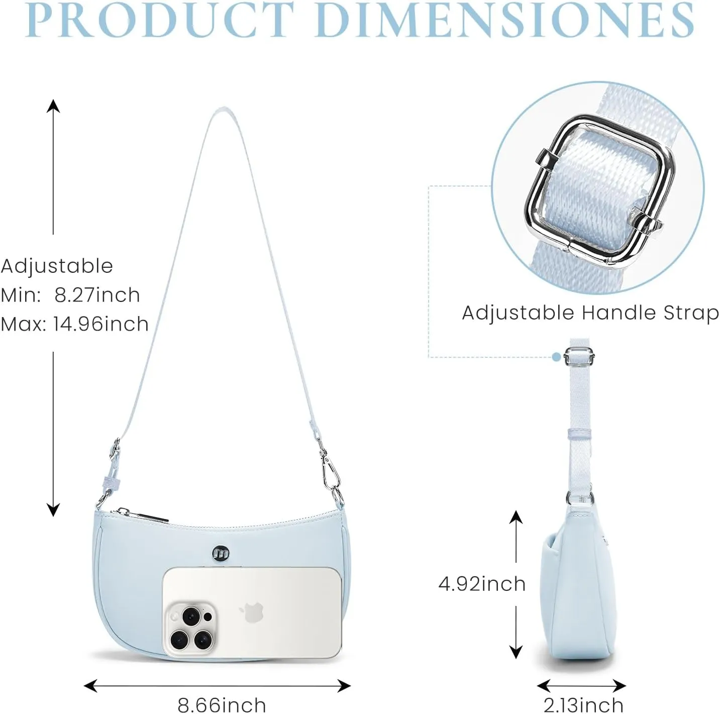 Shoulder Bag for Women Handbags with Adjustable Strap Underarm Purse Mini Clutch Purses Trendy Crescent Bags
