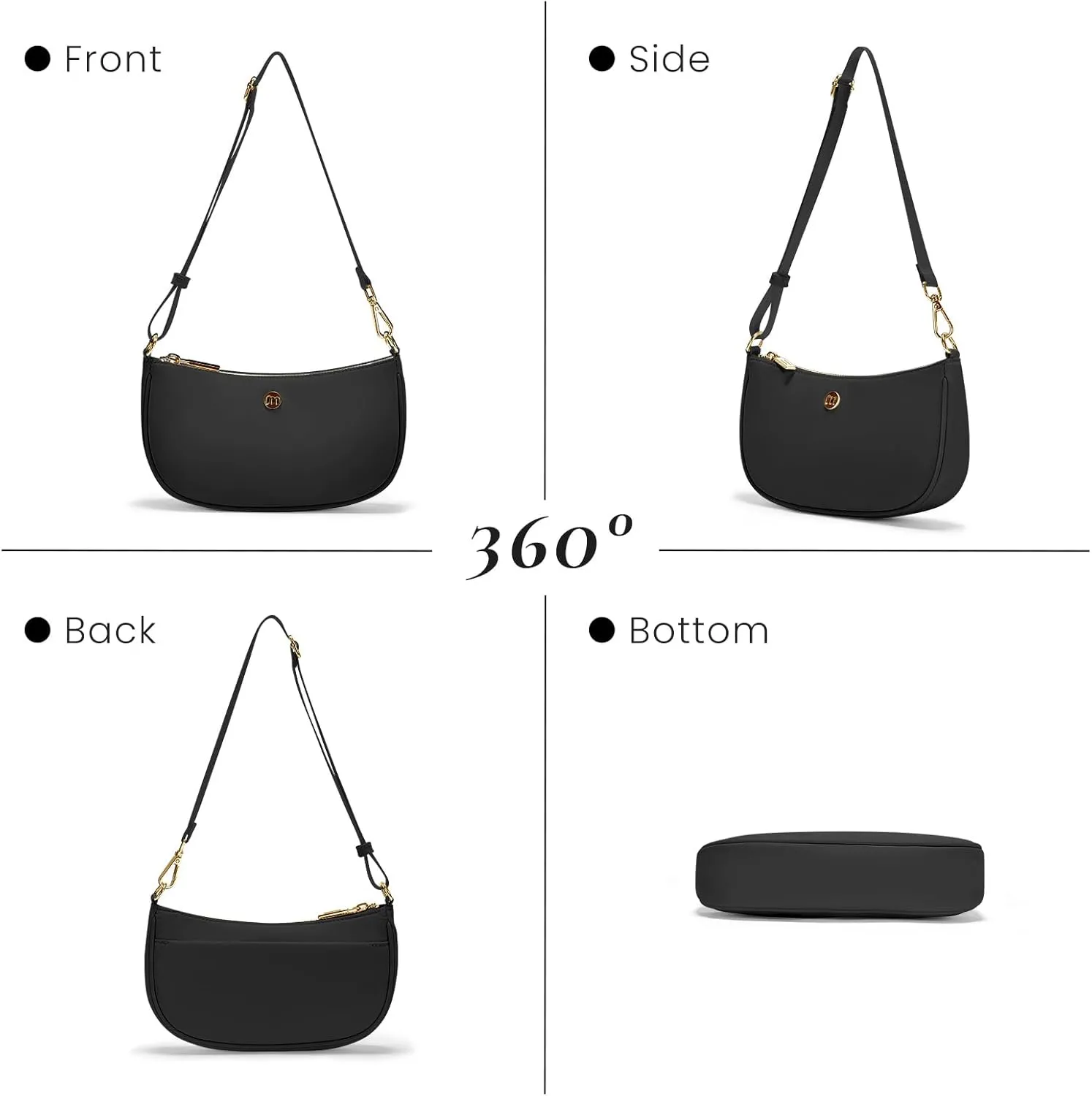 Shoulder Bag for Women Handbags with Adjustable Strap Underarm Purse Mini Clutch Purses Trendy Crescent Bags