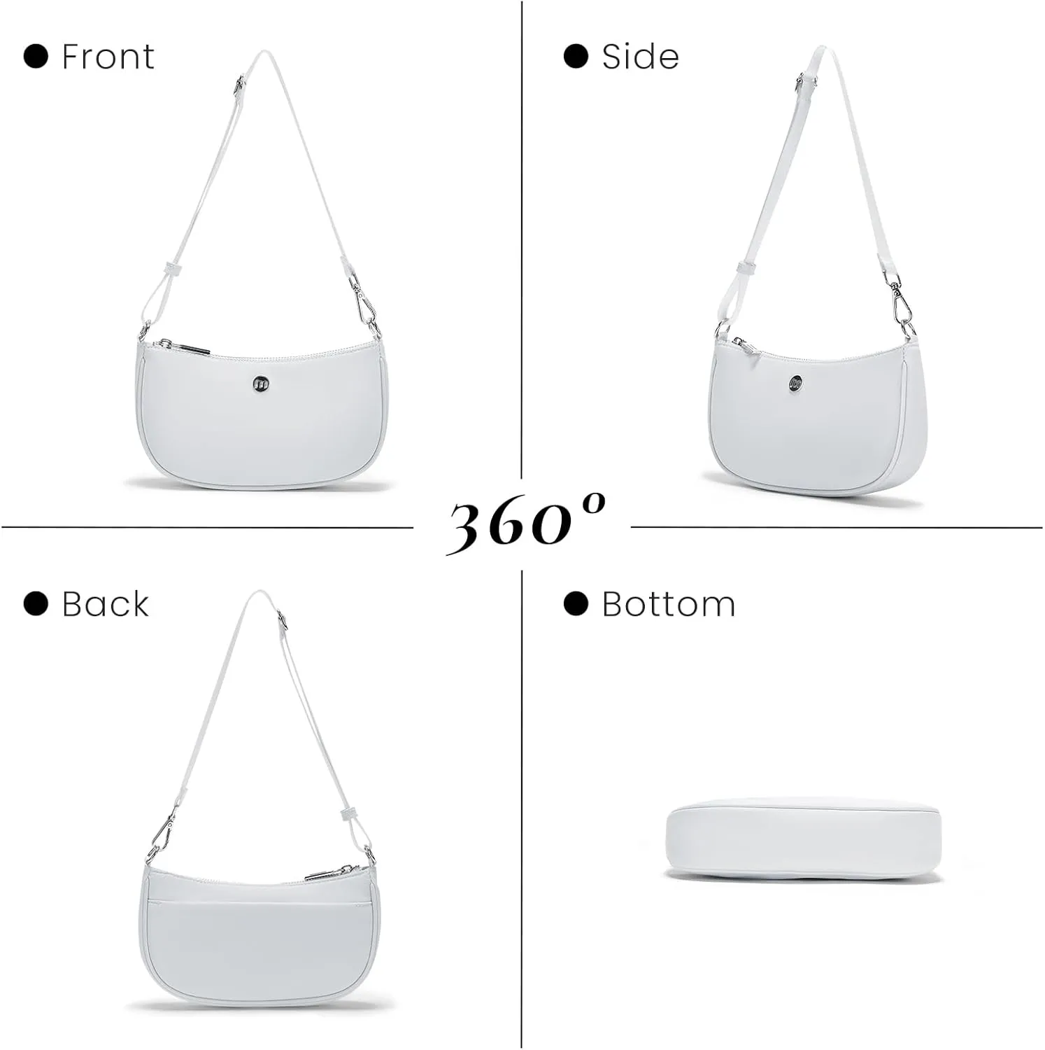 Shoulder Bag for Women Handbags with Adjustable Strap Underarm Purse Mini Clutch Purses Trendy Crescent Bags