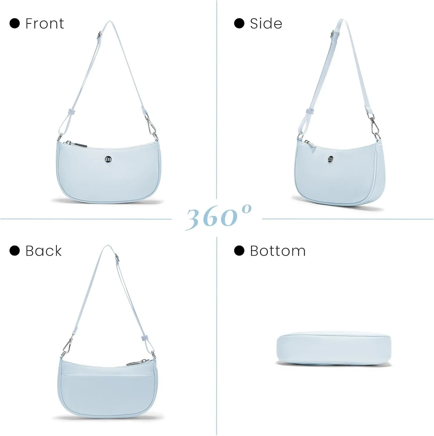 Shoulder Bag for Women Handbags with Adjustable Strap Underarm Purse Mini Clutch Purses Trendy Crescent Bags