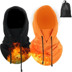 Ski Mask Fleece Thermal Balaclava Mens Women Cold Weather Absorbent Soft Headband with Drawstring Outdoor Working