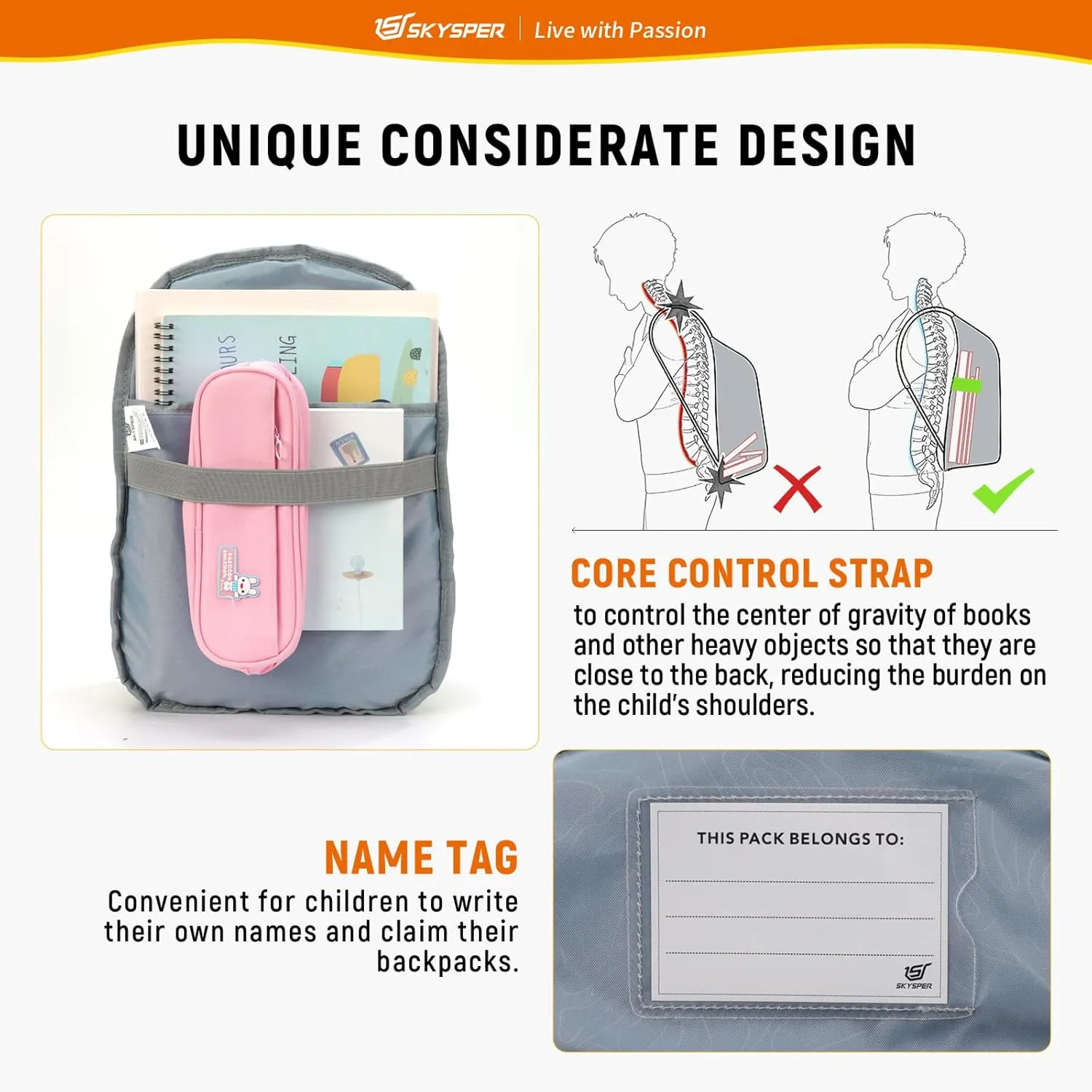 SKYSPER Preschool Kids Backpack 10L Toddler Travel Backpack for Kids Boys Girls(Cyan)