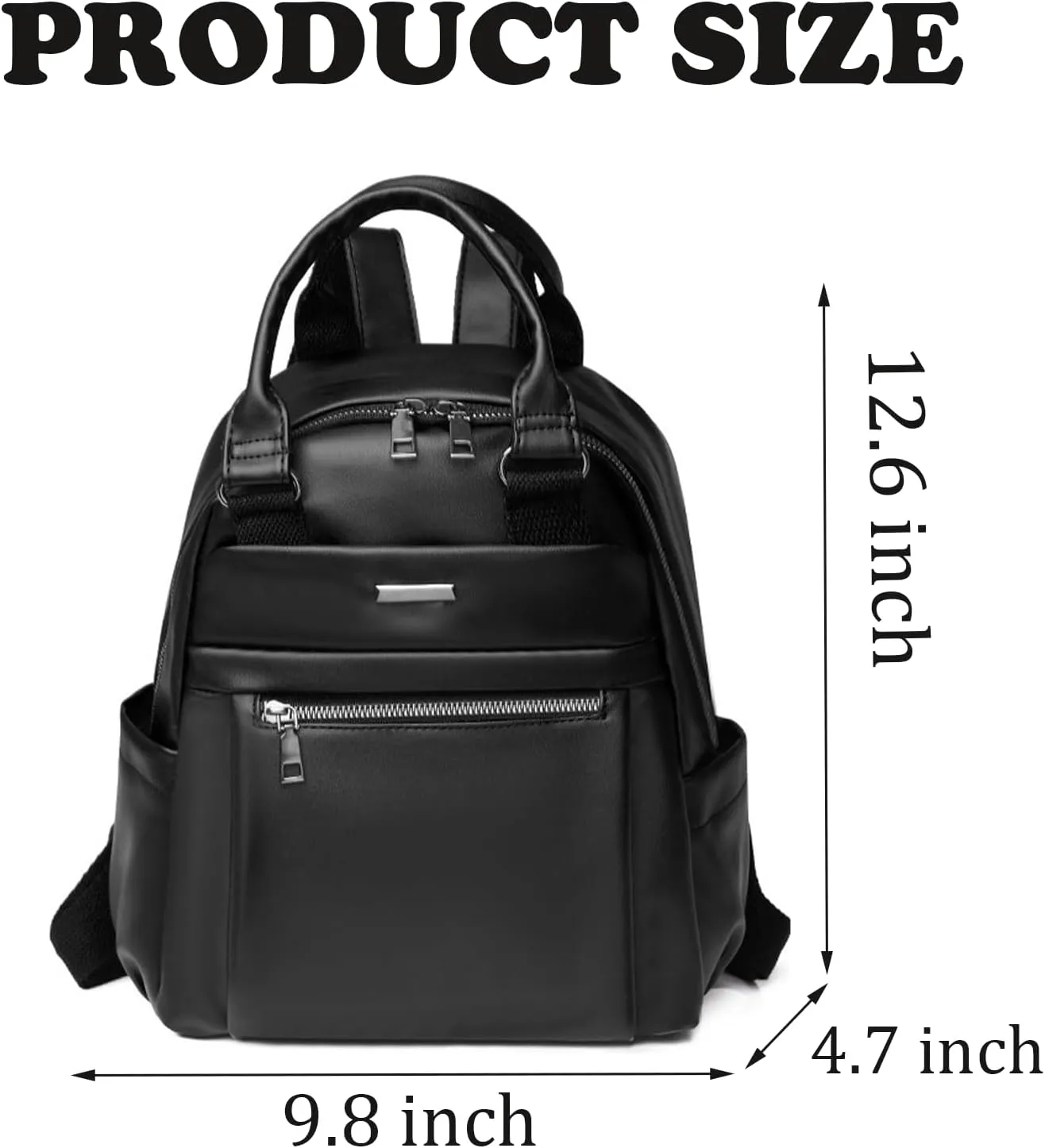 Small Backpack for Women Mini Travel Backpack Purse PU Leather Waterproof Small Purses Cute Lightweight Back Pack Black Trendy Daypack