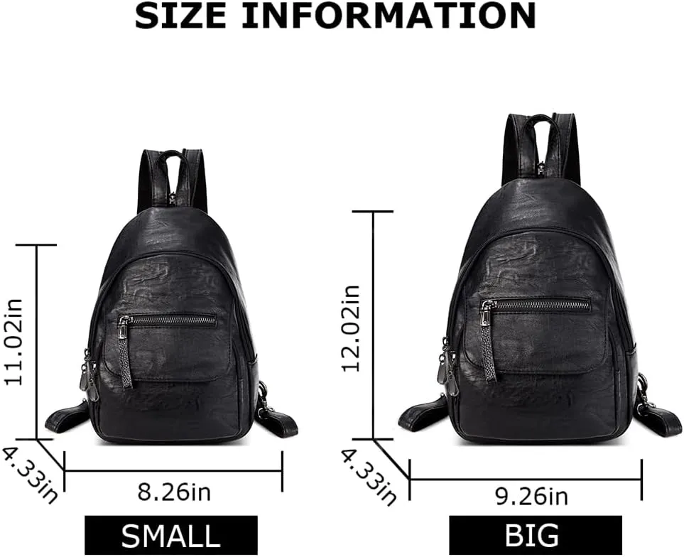 Small Backpack Purse for Women Fashion PU Leather Backpack Convertible Ladies Sling Bag