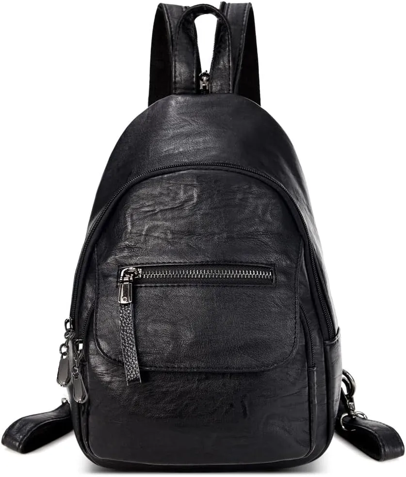 Small Backpack Purse for Women Fashion PU Leather Backpack Convertible Ladies Sling Bag