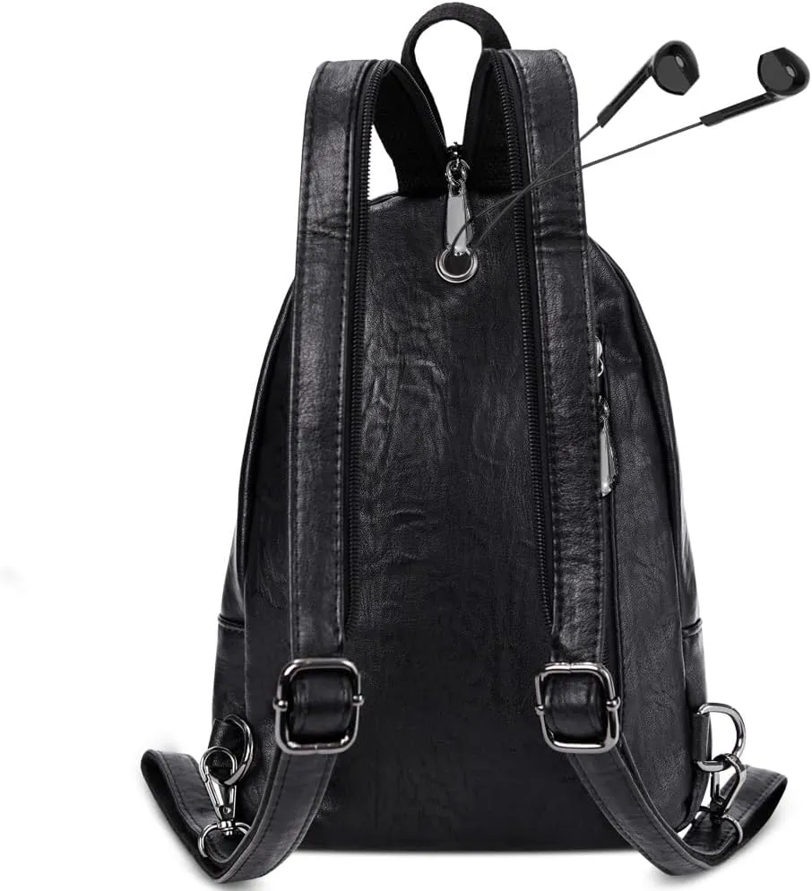 Small Backpack Purse for Women Fashion PU Leather Backpack Convertible Ladies Sling Bag