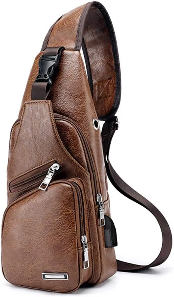 Small Backpack Purses for Women Chest Bags Sling Purses for Travel Shopping Beach Vacation Essentials(Brown)