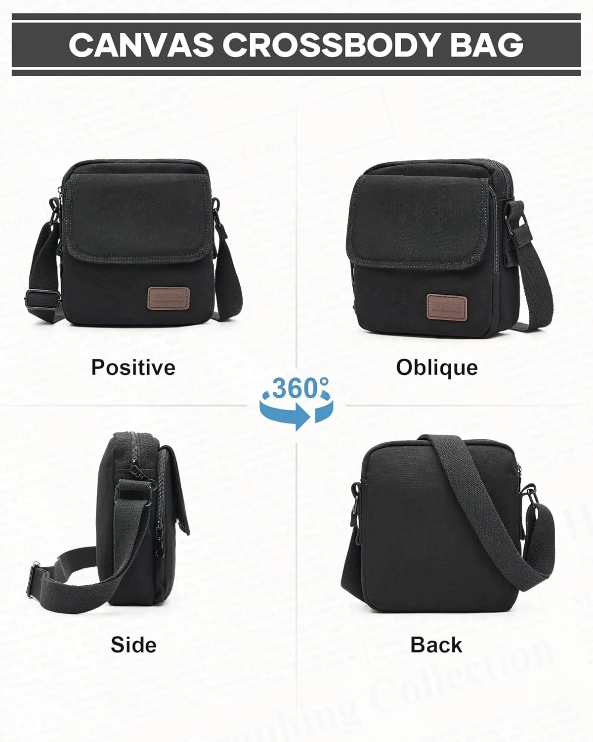 Small Crossbody Bag for Men,Canvas Messenger Shoulder Bags Crossbody Satchel Bag Men's Side Bags Over the Shoulder Purse