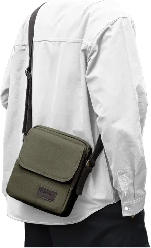 Small Crossbody Bag for Men,Canvas Messenger Shoulder Bags Crossbody Satchel Bag Men's Side Bags Over the Shoulder Purse