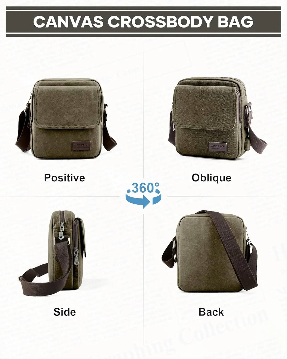 Small Crossbody Bag for Men,Canvas Messenger Shoulder Bags Crossbody Satchel Bag Men's Side Bags Over the Shoulder Purse